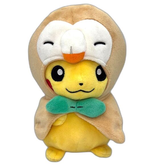 Pokemon Center 2017 Rowlet Cap Pikachu Plush 8" - Picture 4 of 7